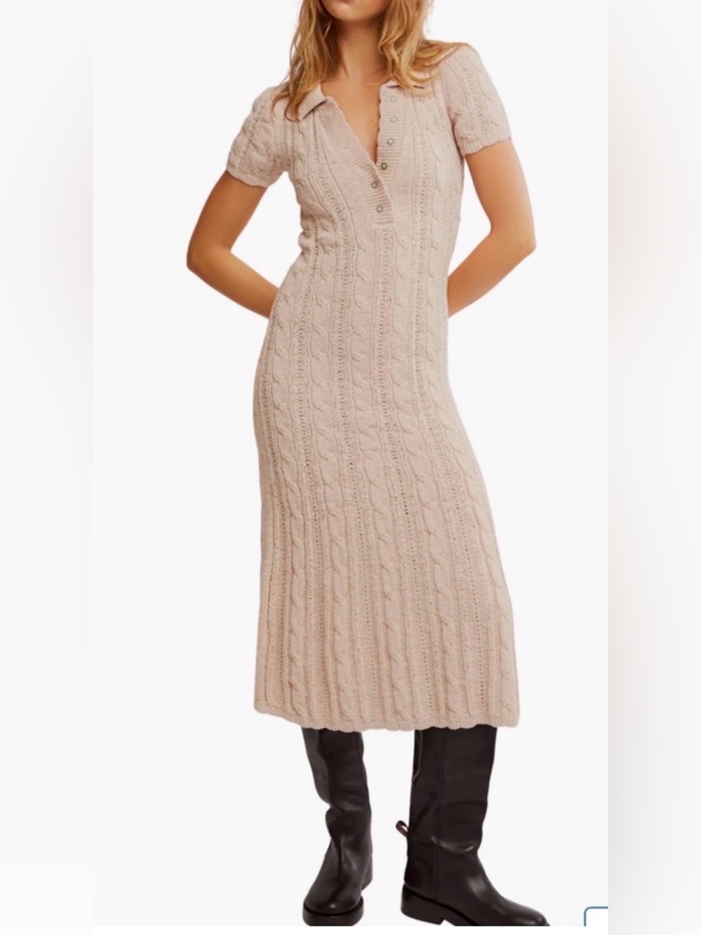 NEW Free People Amory Midi Knit Dress, Small